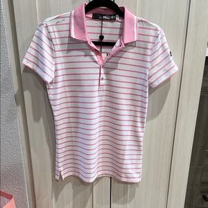 Ralph Lauren Pink and White Striped Polo